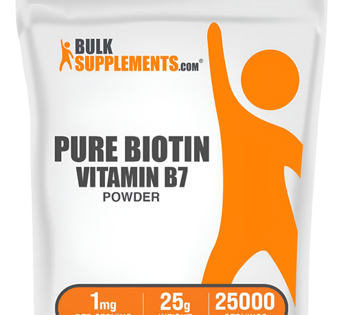 Biotina Em Pó Pura Bulksupplements 1mg - 25g Sem Glúten
