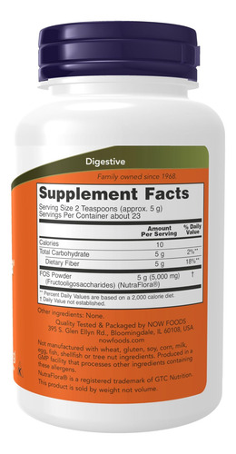 Agora, Suplementos De Alimentos, Nutraflora Fos (frutooligos - Imagem 2
