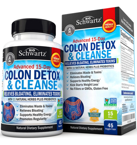 Limpador De Cólon E Desintoxicação Bioschwartz 15 Dias 45 Cá