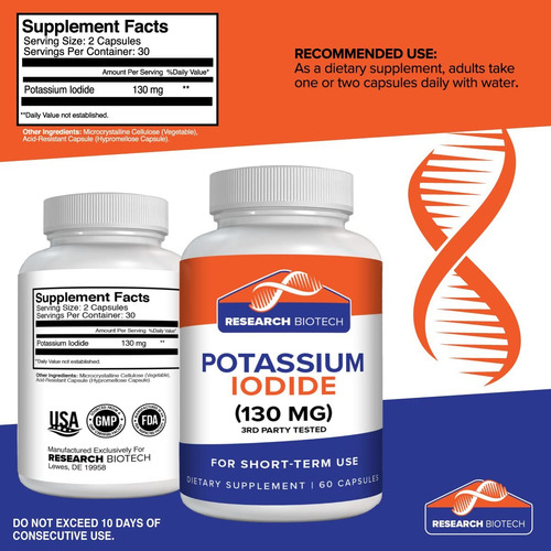 Comprimidos De Iodeto De Potássio 130 Mg Do Research Biotech - Imagem 5