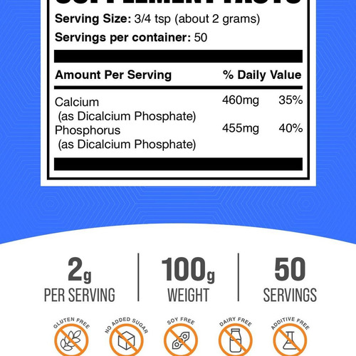 Pó De Fosfato Dicálcico Da Bulksupplements - Suplemento - Imagem 5