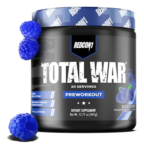 Redcon1 Total De Guerra Pré -treino Em Pó, Framboesa Azul +