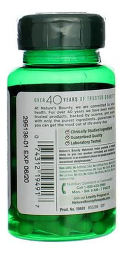 Nature"s Bounty Melatonina 10mg 60 Cápsulas (2 Pacotes) - Imagem 3