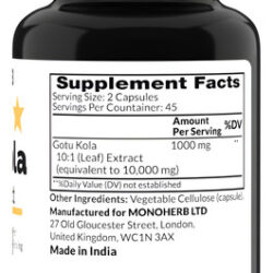 Extrato De Gotu Kola Monoherb 1000 Mg - 90 Cápsulas Veganas