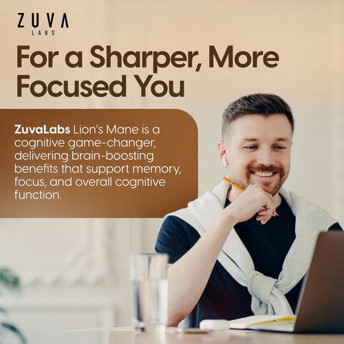 Suplemento De Cogumelo Juba De Leão Zuvalabs Para - Imagem 2