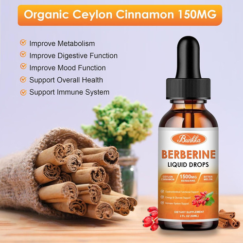 (pacote Com 2) Suplemento De Berberina Liquid Drops 120ml Bu - Imagem 3