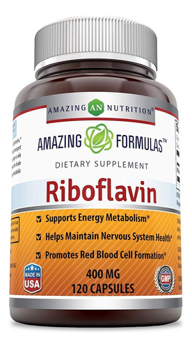 Cápsulas De Riboflavina Amazing Nutrition 400 Mg | 3 - Imagem 2