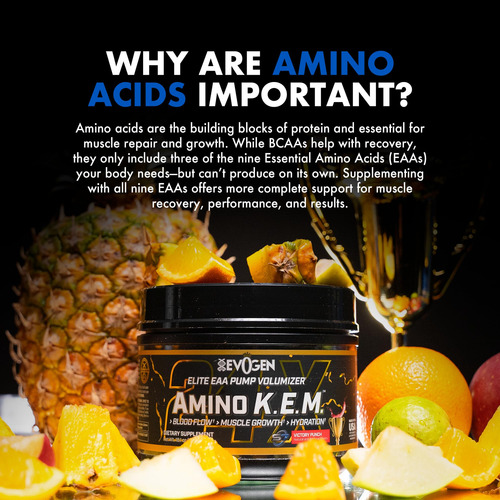 Suplemento Evogen Amino K.e.m. Eaa E Bcaa Victory Punch 30 S - Imagem 7