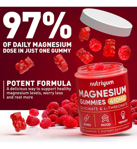 Gomas De Glicinato De Magnésio Nutriyum Para Adultos E Crian - Imagem 6