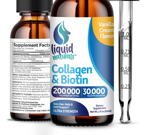 Colágeno Líquido Liquid Naturals Ultraforte 60 Ml Com Bioti