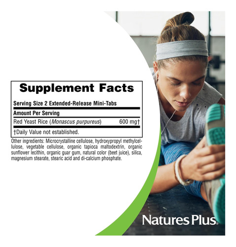 Natures Plus Herbal Actives Red Leved Rice, Liberação 600 60 - Imagem 4