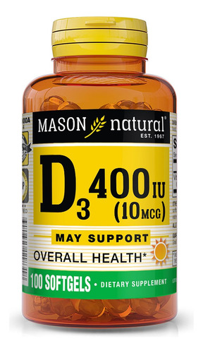 Mason Natural Vitamina D3 10 Mcg - 100 Gelatina - Imagem 2