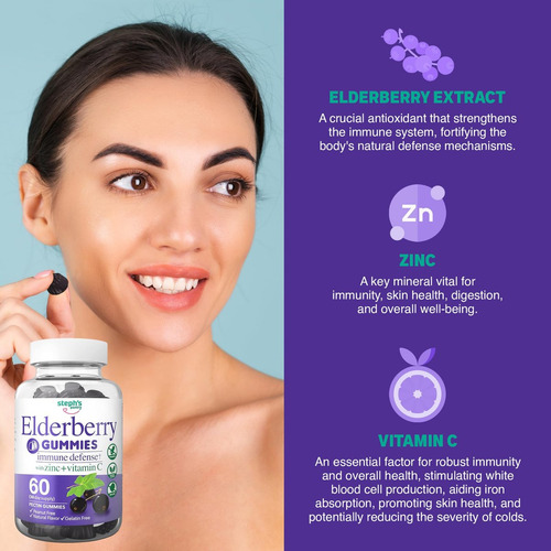 Gomas De Sabugueiro Da Steph"s Pantry Com Vitamina C E Zinco - Imagem 7