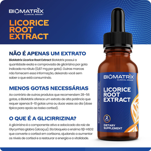 Extrato De Raiz De Alcaçuz Biomatrix (1200 Gotas De 2 Fl. Oz - Imagem 4