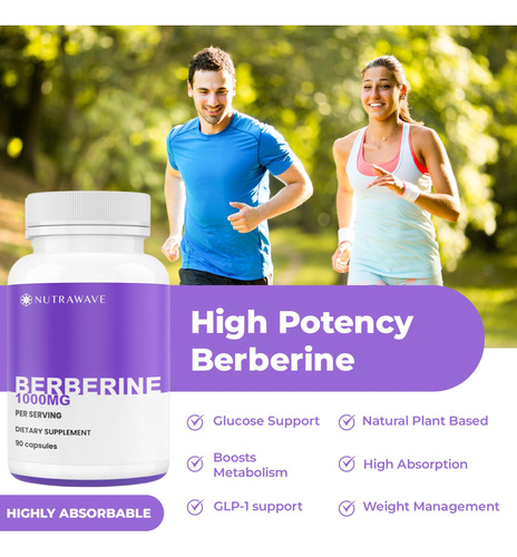 Suplemento Nutra Wave Berberine 1000 Mg, Potência Máxima, 1 - Imagem 4