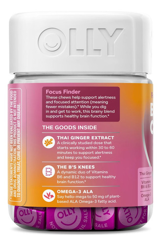 Olly Focus Gummies, 20 Unidades, Vegetariano - Imagem 6