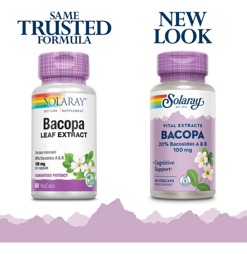 Solaray Bacopa Ayurvédica, 100 Mg | 60 Cápsulas - Imagem 2