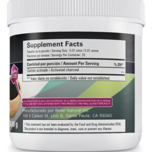 Carvão Ativado Natural De Bétele 100% Puro - 2 Oz