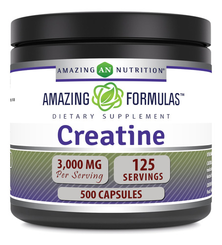 Suplemento Amazing Formulas Creatina 3000 Mg 500 Cápsulas