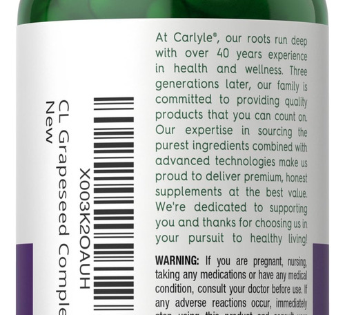 Extrato De Semente De Uva Carlyle 4.000 Mg - 120 Cápsulas - Imagem 3