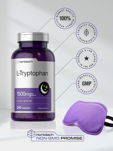Horbäach L Triptofano 1500mg Cápsulas | Contagem 240 | Fórmu - Imagem 10