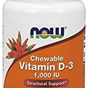 Vitamina D-3 Mastigável Now Foods Sabor Frutas 1000 Ui