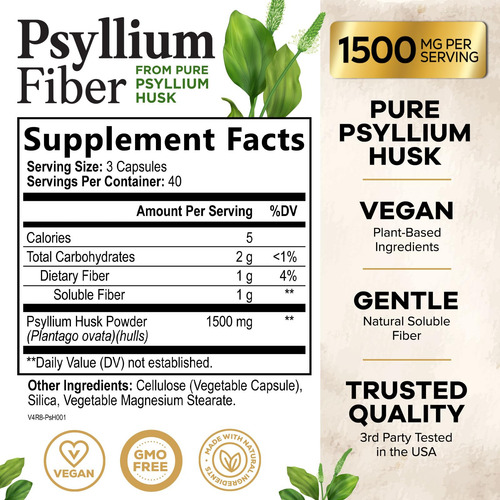 Suplemento De Fibra De Casca De Psyllium Nature"s Nutrition - Imagem 2