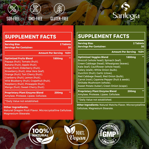 2000 Mg De Suplementos De Frutas E Vegetais, Equilíbrio Natu - Imagem 10