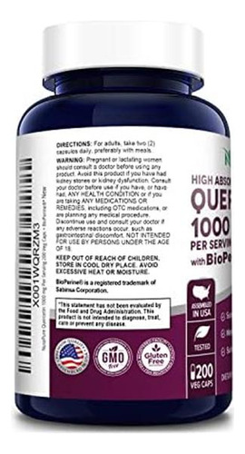 Nusapure Quercetin 1000mg - 200 Cápsulas Vegetais (não Ogm, - Imagem 12