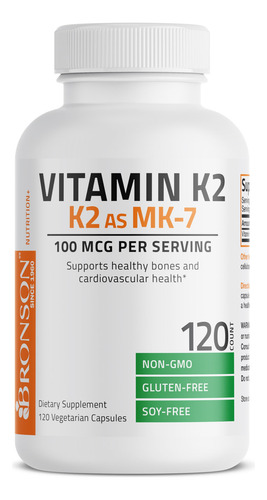 Suplemento De Vitamina K2 Bronson Como Mk-7 Menaquinona 100m - Imagem 5