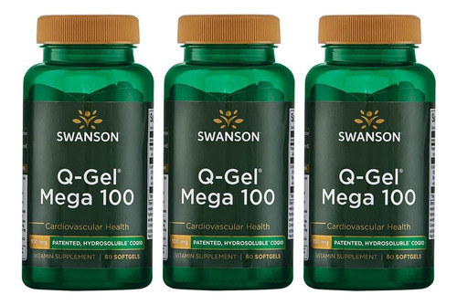 Swanson Q-gel Mega 100 Mg 60 Géis (pacote Com 3)