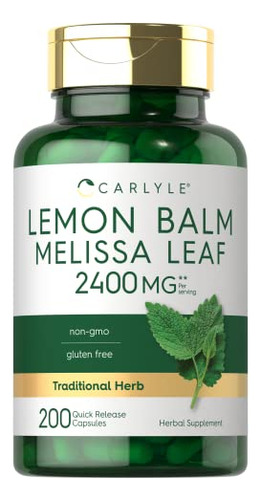 Suplemento Carlyle Melissa Lemon Balm 200 Cápsulas