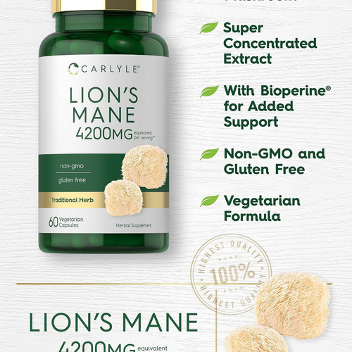 Cápsulas Carlyle Carlyle Lion"s Mane | 4200mg | 60 - Imagem 4