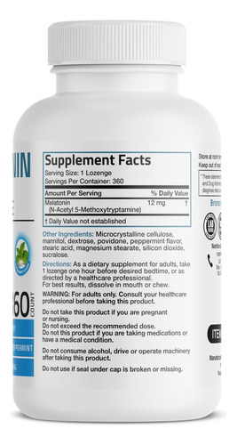 Pílulas Para Dormir Bronson Melatonina 12mg Hortelã - Imagem 7