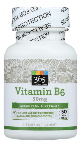 Suplemento 365 Everyday Value Vitamina B6 50 Mg 50 Comprimid