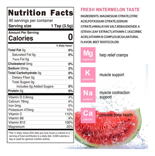 Eletrólito Em Pó Nature Aurora Fresh Watermelon Flavor - Imagem 2