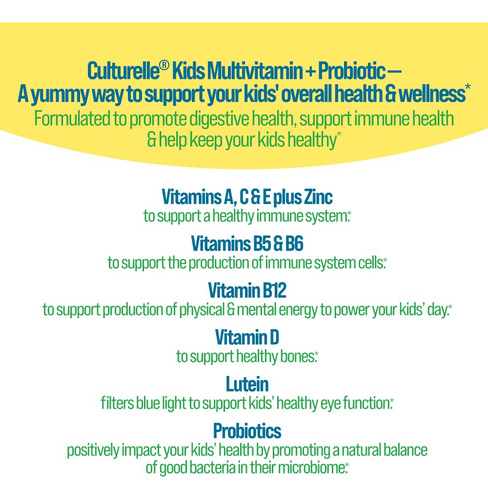 Gomas Probióticas Culturelle Kids 2+ Digestive & Immune 60ct - Imagem 7