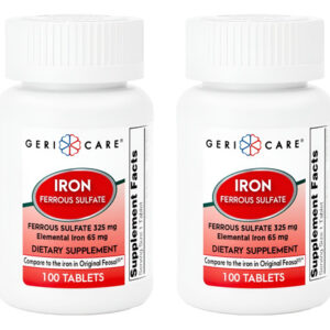 Comprimidos De Sulfato Ferroso Gericare 325 Mg, 100 Unidades