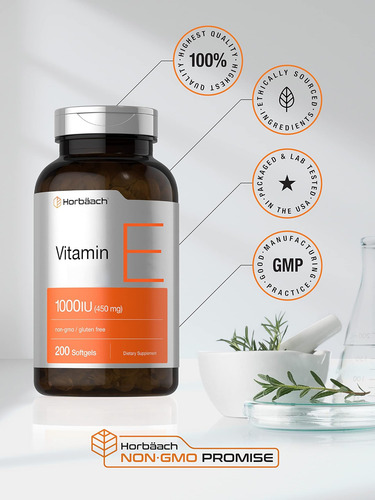 Horbäach Vitamina E 1000 Ui Cápsulas Softgel | Contagem 200 - Imagem 5
