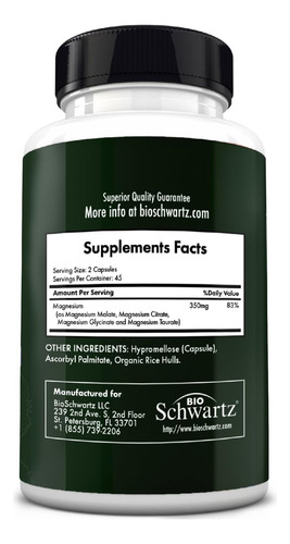 Suplemento De Magnésio Bioschwartz - 350mg Para A Saúde - Imagem 9