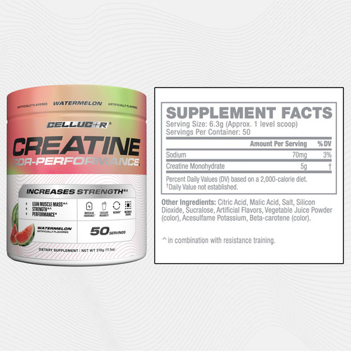 Creatina Em Pó Cellucor Sabor Melancia 250g 50 Porções - Imagem 8