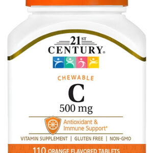 Vitamina C 500 Mg Mastigável Do Século 21, Laranja, 110
