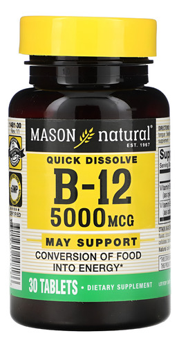 Natural Mason B-12 Uma Cor, Um Tamanho