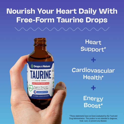 Suplemento Drops Of Nature Taurine Liquid 60ml Mixed Berry - Imagem 2