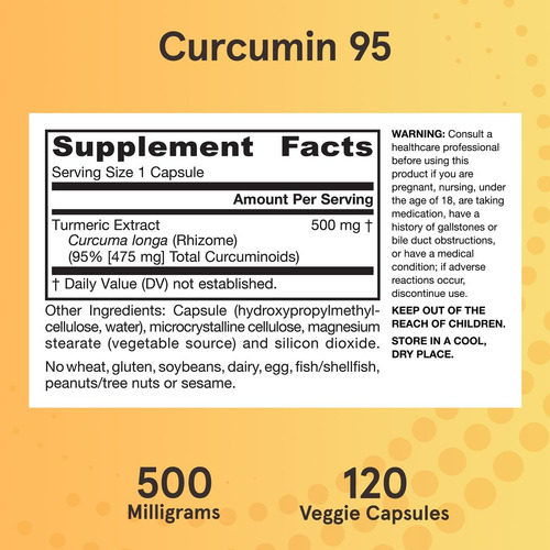 Jarrow Formulas Curcumina 95, 120 Cápsulas - Imagem 5
