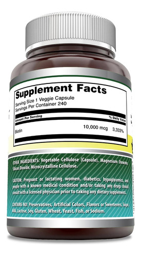 Nutrição Incrível Fórmulas Incríveis Biotina 10000 Mcg - Imagem 3