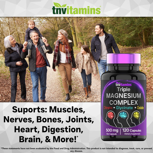 Suplemento Tnvitamins Complexo Triplo De Magnésio 500 Mg 120 - Imagem 5