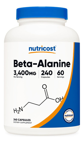 Cápsulas Nutricost Beta-alanina 3400mg, 240 Cápsulas (60 Se - Imagem 6