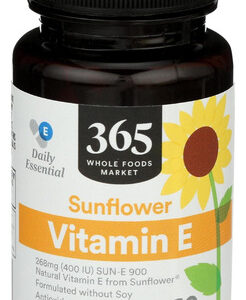 365 Pelo Whole Foods Market, Vitamina E De Girassol, 60 Ct