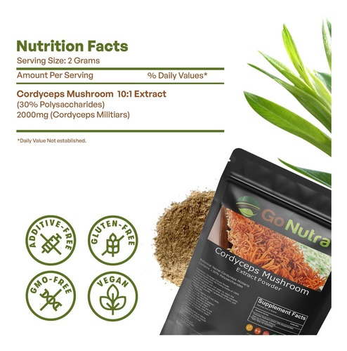 Pó De Cordyceps Go Nutra 113 G | Extrato 30% - Imagem 6